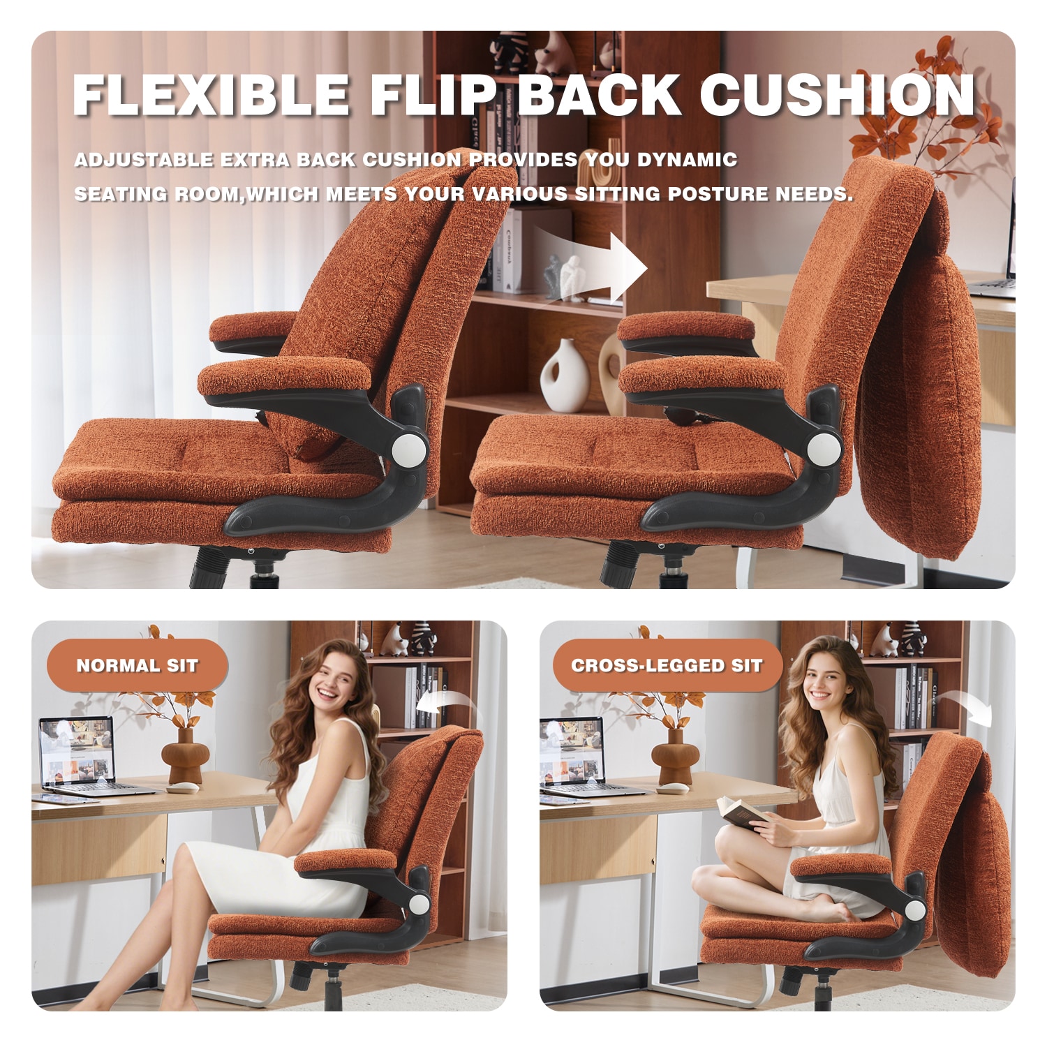Ergonomic Office Chair With Airbag Lumbar Support And Flip Armrests_voghion.com